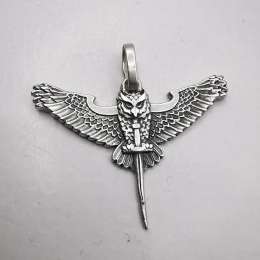 Vintage Owl Pendant 925 Sterling Silver Jewelry Handmade 5.40g