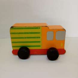 Wooden Small Vehicle Kids Toy Colorful Handmade-style Truck Collectible