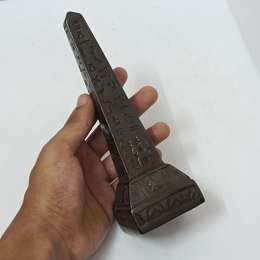 Ancient Egyptian Obelisk Replica – Hieroglyph Decor – Antique Black Sculpture