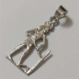 925 Sterling Silver Ancient Egyptian Pendant – Farmer with Plow, Unique Jewelry