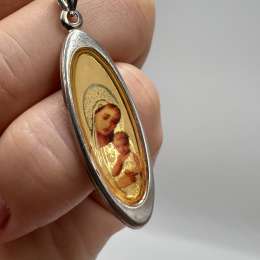 Vintage Ukraine Pendant Icon Sterling Silver 925 Enamel Jewelry Beautiful 1.44gr