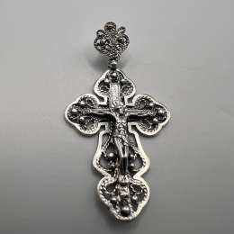 Vintage Cross Pendant Icon Sterling Silver 925 Jewelry Women's Men's Filigree 4g
