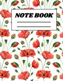 Poppy Flower Decorative Notebook – Lined Pages for Writing