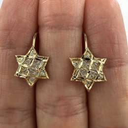 New 14K Gold Italian Women’s Fashion Earrings Jewelry Elegant 2.2g Gift for Her