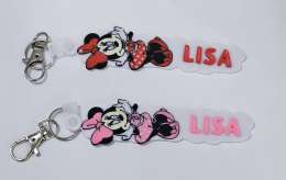 Personalized Minnie Mouse Keychain name
