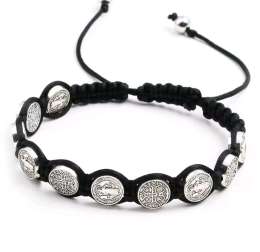 Handmade St. Benedict Medal Bracelet Braided Rosary Coin Beaded Cross Classic Pr