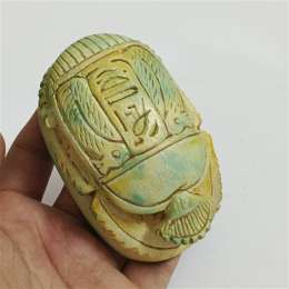 Hand-carved Egyptian Scarab – Vintage Stone Art, Ancient Egypt Collectible