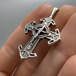 Vintage Pendant Icon Cross Jewelry Sterling Silver 925 Beautiful Prayer 5.86gr