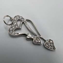Vintage Pendant Icon Necklace Jewelry Sterling Silver 925 Beautiful Heart 2.44gr