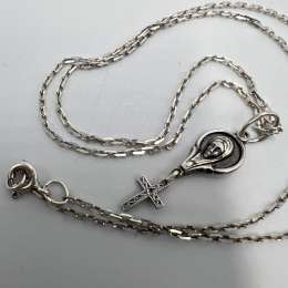 Vintage Icon Pendant Cross Chain Jewelry Sterling Silver 925 Beautiful Women's 2