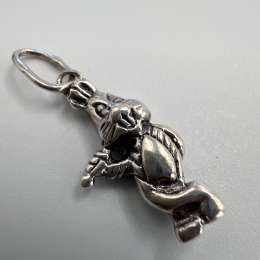 Vintage Beautiful Necklace Pendant Rabbit Sterling Silver 925 Jewelry Women's 2g