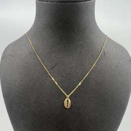 New14K Solid Gold Cowrie Shell Pendant Necklace – Elegant Italian Design 2.1g