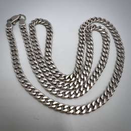 Vintage 925 Sterling Silver Cuban Link Chain Unisex 22.4in 30.98g Heavy Necklace