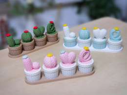 Decor Knitted Cactus Combo for home decor , kitchen