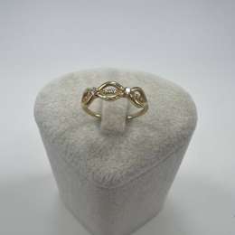 New 14K Solid Gold Ring 1.8g – Elegant Openwork Band with Stones, Made in Italy