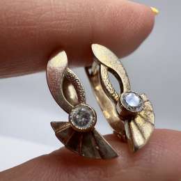 Vintage Sterling Silver 925 Earrings Clear Stone Accent 3.44g Elegant Jewelry