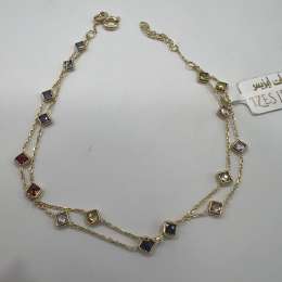 New 14K Solid Gold Bracelet – Elegant And daily use with Stones, Made in Italy