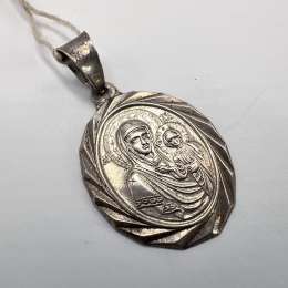Used Pendant Mother of God Icon Sterling Silver 925 Jewelry Religious 1gr