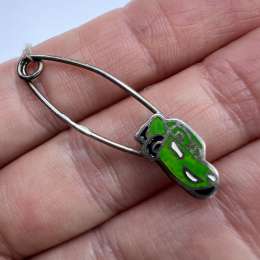 Used Brooch Pin Needle Car Shape Sterling Silver 925 Enamel Jewelry Women's 1.41
