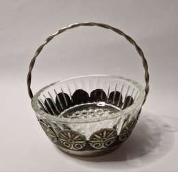 Vintage Candy Bowl 1970 Melchior Cupronickel Crystal