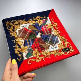 Vintage CELINE Paris Cotton Scarf Scarves Set 2 Unused with Gift Box Tag Japan