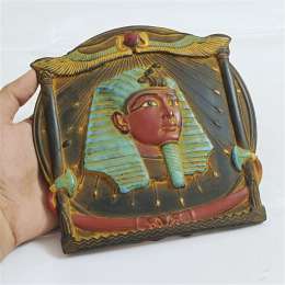 Egyptian Pharaoh Wall Plaque–Ancient Egypt Decor, King Tut Style Art Collectible