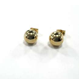 14K Yellow Gold Ball Earrings – Lightweight, Smooth and Elegant