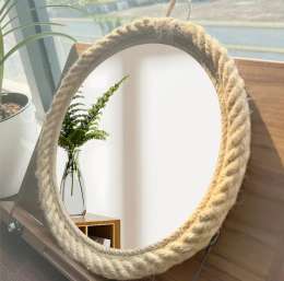 Hemp Rope Wall Mirror for Home Decoration