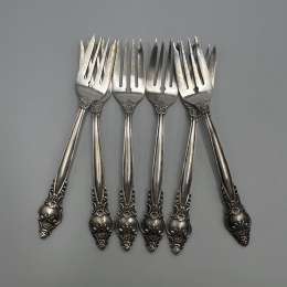 6 Vintage Sterling Silver Nickel Plated Kitchen Forks USSR kitchen Collectibles