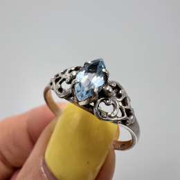 Vintage Ring Sterling Silver 925 Stone Topaz Jewelry Women's Beautiful Signed 8U