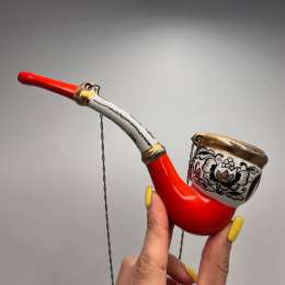 1982 Vintage USSR Porcelain Smoking Pipe Ukrainian Collectible Tobacco Pipe Sumy