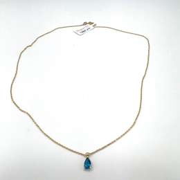 14K yellow gold necklace with a beautiful blue stone pendant elegant design
