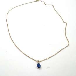 14K yellow gold necklace with a beautiful sapphire stone pendant private gift