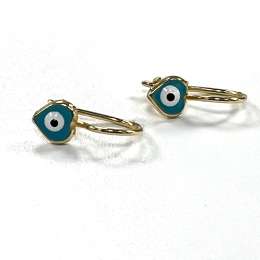 New 14K Yellow Gold Eye-Shaped Earrings, Elegant and Stylish