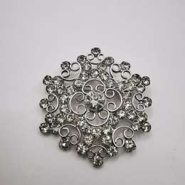 Vintage Gorgeous Brooch Pendant Star made of 875 silver, handmade,Zircon 6.96 g