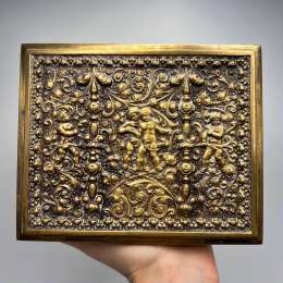 Vintage Erhard & Sohne Brass Jewelry Box Art Nouveau German Trinket Box Antique