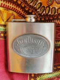 Vintage Jack Daniel’s Hip Flask Stainless Steel Old No.7 Collectible