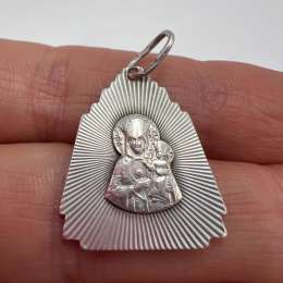 Vintage Sterling Silver 925 Madonna & Child Pendant Virgin Mary Jesus Religious