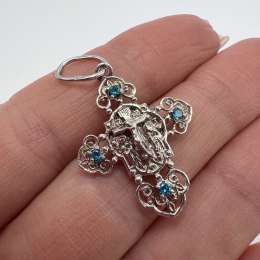 Vintage Icon Cross Pendant Sterling Silver 925 Christian Religion Stamped 2.73gr
