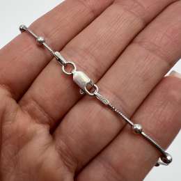 Vintage Sterling Silver 925 Ball Bead Satellite Chain Necklace Dainty Women 5.33gr