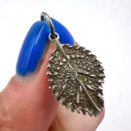 Vintage 925 Sterling  Silver Leaf Pendant Jewelry Charm Marked