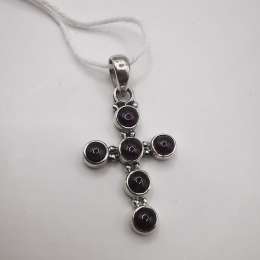 New Elegant Cross,  made of 925 silver, handmade,Ruby 2.78 g