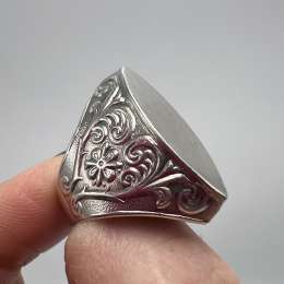 Vintage Old Beautiful USSR Ring Silver 875 Soviet Jewelry Men's Stamp Size 6.5US