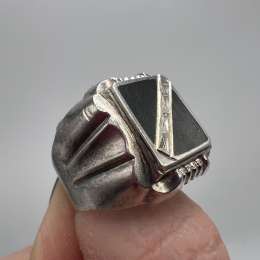 Vintage Old Beautiful USSR Ring Silver 925 Soviet Jewelry Men's Stamp Size 11.5U