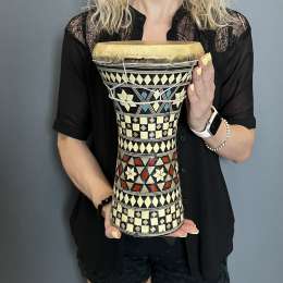 Darbuka Hand Drum 30cm Goblet Percussion Traditional Inlaid Mosaic Skin Head