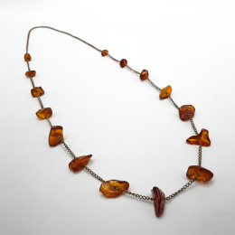 Natural Baltic Amber Necklace Women Genuine Nugget Chain Boho Jewelry Gift