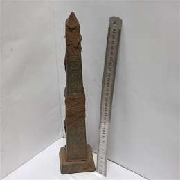 Ancient Egyptian Obelisk Statue Hieroglyphic Carvings Vintage Replica Collectibl