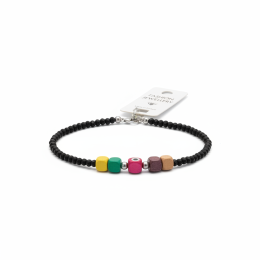 Evil Eye Beaded Bracelet Handmade Adjustable Black Colorful Cube Boho Turkish Jewelry