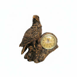 Majestic Gold Bronze Eagle Statue Desk Table Clock Quartz 22x26cm Home Decor Gif