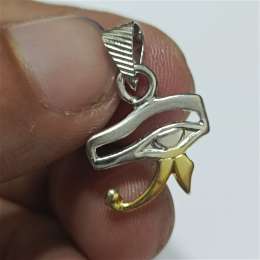 Unique handcrafted 925 silver Eye of Horus pendant, modern Egyptian style